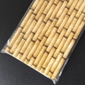 Biodegradable golden bamboo pattern paper straws in transparent packaging - Brown Yellow Bamboo