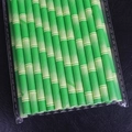 Eco-friendly paper straws with green bamboo pattern in a clear plastic retail pack - Green Bamboo