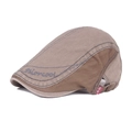Coppola in cotone kaki stile britannico con ricamo Morcool e fibbia regolabile - Regolabile / Kaki Spliced