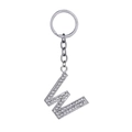 Letter W keychain with silver alloy finish and full rhinestone inlay for women - Letter W