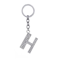 Silver letter H keychain made of metal alloy with sparkling rhinestones for handbags - Letter H