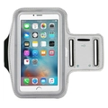 Silver grey touchscreen running armband phone holder with key slot and adjustable strap - 5.5 Inch Universal Phone / Gray