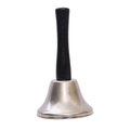 Silver hand bell with a black ergonomic handle for Christmas gift and festive events - Silver