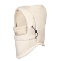 Passamontagna invernale beige con fodera in pile antivento e coulisse regolabile - Bianco Sporco