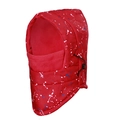 Waterproof red camo balaclava with fleece lining and drawstring for winter sports - Red Splatter
