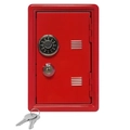 Mini cassaforte rossa in metallo con combinazione meccanica e serratura a chiave - Rosso