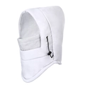 Cappuccio invernale trapuntato bianco con fodera in pile grigio e coulisse regolabile - Bianco