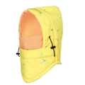 Winter balaclava in yellow and blue ink pattern with warm orange fleece lining - Yellow-blue Splatter