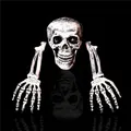 Dreiteiliges Halloween-Skelett-Set mit Totenkopf und Knochenhänden für Außendekoration - Realistisches Totenkopf- und Händeset