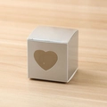 Silver gift box with heart-shaped PVC window for wedding favors and candy packing - Gray