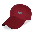 Klassische weinrote Baseballkappe mit SPORT-Label und gebogener Krempe für Outdoor-Sonnenschutz - Verstellbar / Burgunderrot