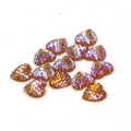 Cabochon a cuore in resina da 12mm con trama a scaglie di pesce arancione e viola - 12mm Viola Arancione Iridescente