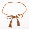 Brauner geflochtener Taillengürtel mit Quasten für Hanfu und Kleider, feine Kordel - Dünne Taillenkette Mit Quaste / Standardtyp / Camel