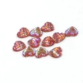 Macro di ciondoli a cuore in resina con trama a squame arancione e riflessi iridescenti - 12mm Arancione Iridescente