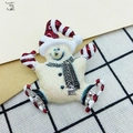 Sparkly enamel snowman brooch with red striped hat and ice skates for Christmas - 413 Christmas Clown