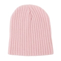 Détail du bonnet en maille rose montrant la texture douce et le tissu élastique - Rose
