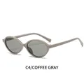 Vintage oval coffee brown frames with translucent gray lenses SKU C4 eyewear - Grey Frame / Black Grey Lens
