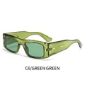Modische quadratische Sonnenbrille mit grünem Rahmen und grünen Gläsern im Retro-Stil - Grüner Rahmen Grüne Gläser