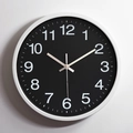 12-inch minimalist round wall clock with black dial and white numerals on white wall - 12 Inch 2012 White Frame (Black Dial/White Numbers)