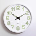 Orologio da parete luminoso minimalista con cornice bianca e numeri fluorescenti per la camera - Bianco Metallico