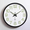 Orologio da parete moderno minimalista con numeri luminosi e movimento al quarzo silente - Nero Metallico