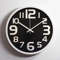 Orologio da parete moderno da 12 pollici con quadrante nero, numeri e cornice bianchi - Cornice Bianca Quadrante Nero