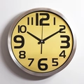 Orologio da parete moderno da 12 pollici con cornice argento e quadrante giallo - Cornice Argento Quadrante Oro