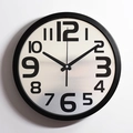 Horloge murale moderne de 12 pouces avec cadre noir et cadran blanc minimaliste - Cadre Noir Cadran Blanc