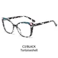 Montatura occhiali cat-eye tartarugata nera con inserti colorati blu e rosa chiaro - Tartarugato Nero