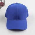 Classic royal blue cotton baseball cap with curved brim and breathable eyelets - Adjustable / Blue