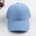 Classic light blue cotton baseball cap with six-panel design and curved reinforced brim - Adjustable / Light Blue