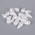 Perle a goccia in ABS bianco per la creazione di orecchini e accessori per capelli - 8x14mm (50 Pezzi/Confezione) / Bianco
