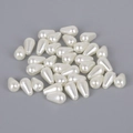 Perlas de imitación blancas en forma de gota para pendientes y accesorios DIY - 6x10mm (100 Piezas/Paquete) / Beige