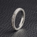 Silver stainless steel eternity band ring with white zircon stones for women - April (Diamond)