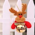 Weihnachtsanhänger Rentier mit goldener Glocke und Sternen für Tannenbaumschmuck - Goldene Glocke Rentier