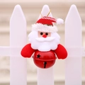 Christmas tree ornament featuring a plush Santa Claus with a large red metal jingle bell - Red Bell Santa Claus