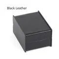 Classic black leather square watch box with flip-top cover for jewelry storage - 9.7X7.3X5.5cm / Black Litchi Pattern