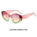 Pink tortoiseshell cat eye sunglasses with purple tea gradient lenses for women - Pink Tortoiseshell Purple Tea Gradient Lens