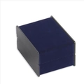 Donkerblauwe fluwelen sieradendoos met zwarte rand voor horloges en armbanden - 9.7X7.3X5.5cm / Blauw Fluweel