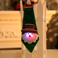 Green sequined Christmas tie with glowing Santa Claus LED lights for kids and adults - Glowing - Santa Claus