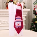 Cravatta natalizia rossa con paillettes e decorazione pupazzo di neve per bambini e adulti - Regolare - Pupazzo di Neve