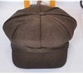 Classico berretto newsboy in lana marrone scuro con cuciture a otto pannelli per donna - M (56-58cm) / caffè