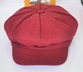 Casquette gavroche classique rouge foncé pour femme avec un haut octogonal chic - M (56-58cm) / Bordeaux