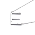 Silver-colored letter E pendant necklace with small inlaid zircons and a steel chain - Letter E (KN27454-K)