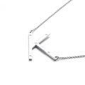 Polished silver stainless steel necklace with sparkling crystal letter K pendant - Letter K (KN27460-K)