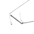 Polished silver letter N pendant necklace with sparkling zircon accents on a fine chain - Letter N (KN27463-K)