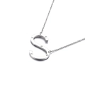 Titanium steel necklace with letter S pendant featuring small sparkling crystals - Letter S (KN27466-K)