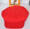 Casquette gavroche classique en laine rouge vif avec coutures à huit pans femme - M (56-58cm) / Rouge