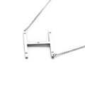 Elegant stainless steel necklace with a silver 'H' pendant featuring five small diamonds - Letter H (KN27457-K)