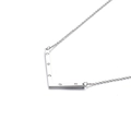 Modern V-shaped silver pendant necklace with 5 clear crystals on a delicate cable chain - Letter L (KN27461-K)